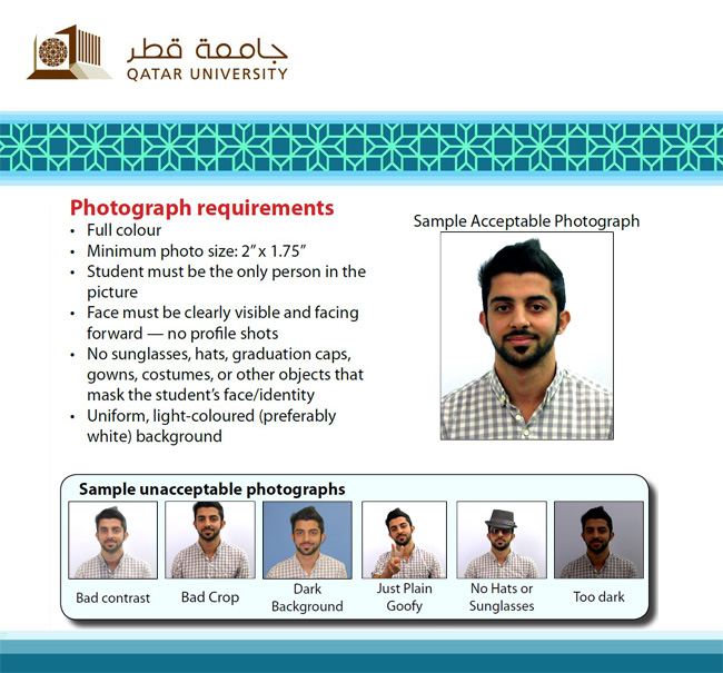 Personal Photo Requirements | Qatar University - Image1